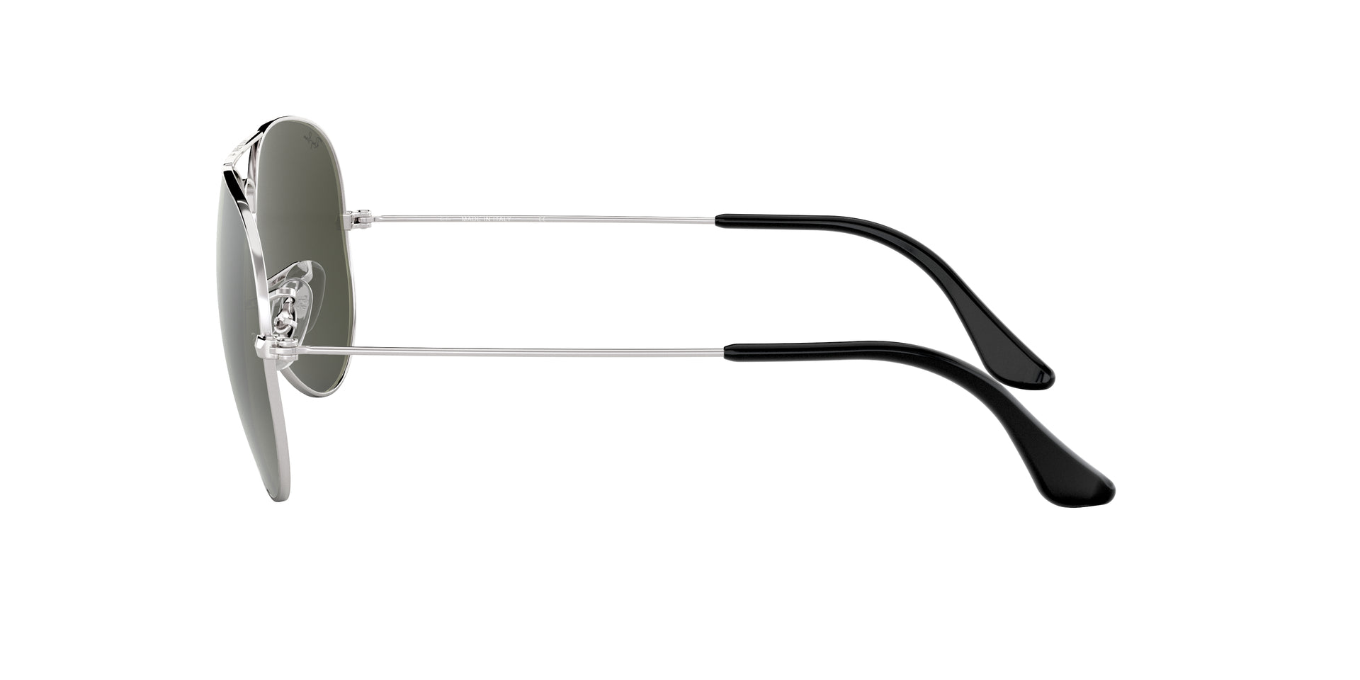 Ray-Ban Aviator Mirror RB3025 W3277 aviator sunglasses for unisex in full rim metal, with silver frame, and grey mirror lenses. 58mm in lens size, 14mm in bridge size, and 140mm in temple length.
