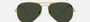 Ray-Ban Aviator Collection RB3025 W3400 pilot sunglasses for unisex in full rim metal, with polished arista gold frame, and g-15 green lenses. 58mm in lens size, 14mm in bridge size, and 135mm in temple length.