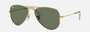 Ray-Ban Junior Aviator Kids RJ9506S 223/71 pilot sunglasses for kids in full rim metal, with polished arista gold
  frame, and dark green lenses. 52mm in lens size, 14mm in bridge size, and 125mm in temple length.