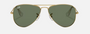 Ray-Ban Junior Aviator Kids RJ9506S 223/71 pilot sunglasses for kids in full rim metal, with polished arista gold
  frame, and dark green lenses. 52mm in lens size, 14mm in bridge size, and 125mm in temple length.
