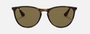 Ray-Ban Junior Erika Kids RJ9060S 700673 phantos sunglasses for kids in full rim injected, with matte havana frame, and brown lenses. 50mm in lens size, 15mm in bridge size, and 130mm in temple length.