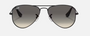 Ray-Ban Junior Aviator Kids RJ9506S 220/11 pilot sunglasses for kids in full rim metal, with polished black frame, and grey gradient lenses. 52mm in lens size, 14mm in bridge size, and 125mm in temple length.