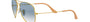 Ray-Ban Aviator Gradient RB3025 001/3F aviator sunglasses for unisex in full rim metal, with gold frame, and light blue lenses. 62mm in lens size, 14mm in bridge size, and 135mm in temple length.