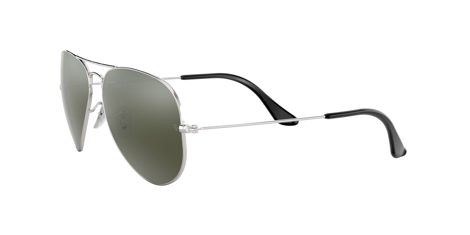 Ray-Ban Aviator Mirror RB3025 003/40 aviator sunglasses for unisex in full rim metal, with silver frame, and grey lenses. 62mm in lens size, 14mm in bridge size, and 140mm in temple length.