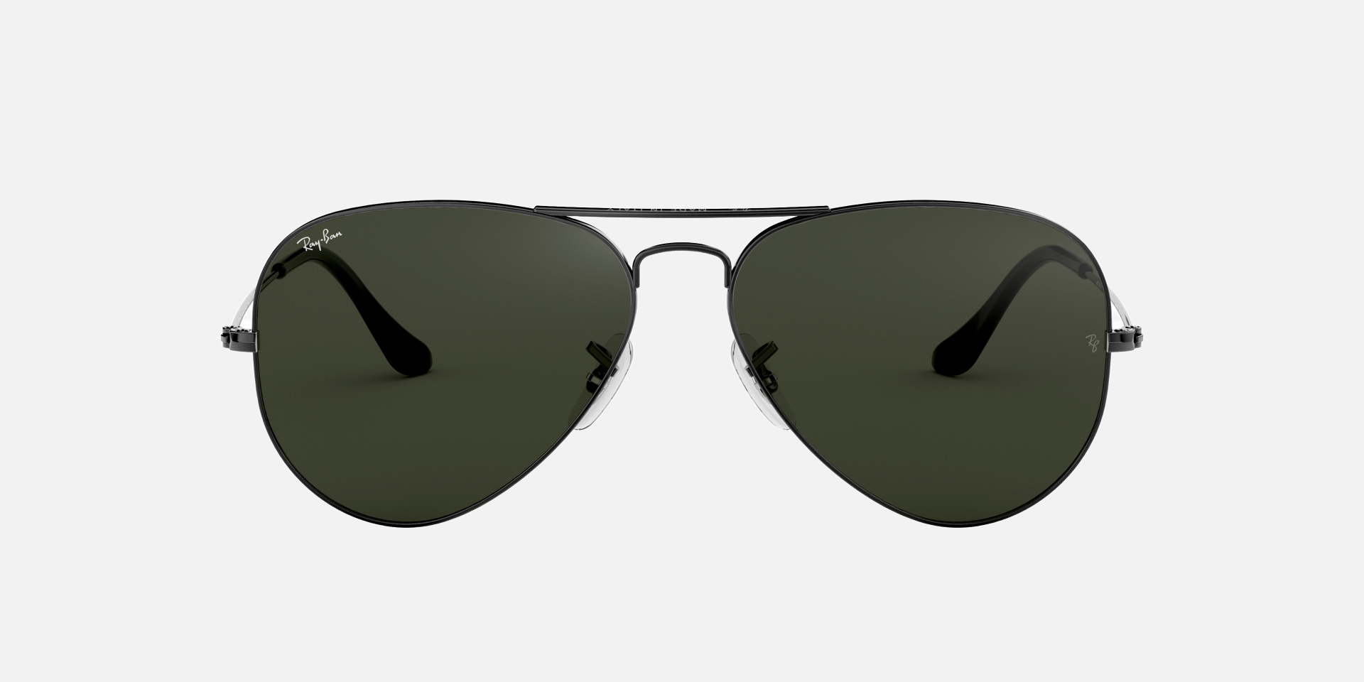 Ray-Ban Aviator Classic RB3025 W0879 aviator sunglasses for unisex in full rim metal, with gunmetal frame, and green lenses. 58mm in lens size, 14mm in bridge size, and 135mm in temple length.