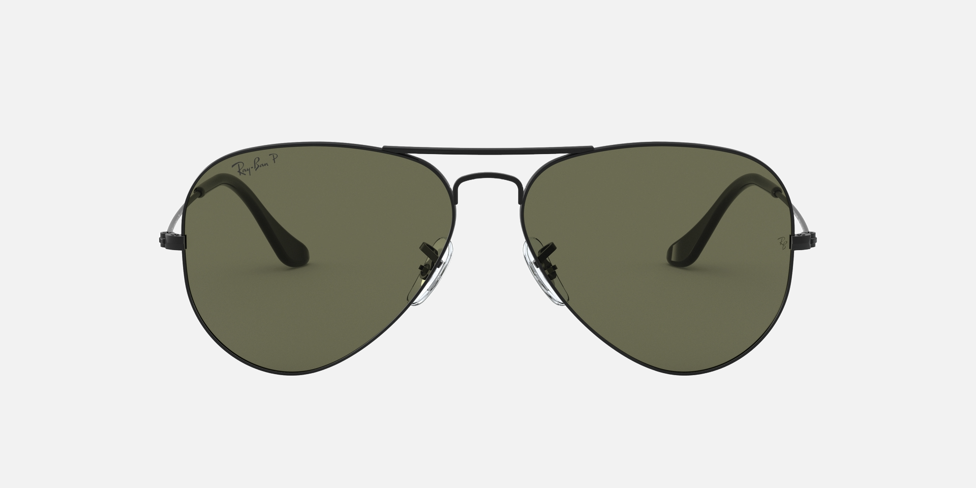 Ray-Ban Aviator Classic RB3025 W3361 aviator sunglasses for unisex in full rim metal, with matte black frame, and g-15 green lenses. 58mm in lens size, 14mm in bridge size, and 135mm in temple length.
