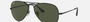 Ray-Ban Aviator Metal II RB3689 914831 aviator sunglasses for unisex in full rim metal, with black frame, and green lenses. 62mm in lens size, 14mm in bridge size, and 140mm in temple length.