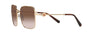 Bvlgari BV6165 278/13 square sunglasses for women in full rim metal, with pale gold frame, and gradient brown lenses. 57mm in lens size, 18mm in bridge size, and 140mm in temple length.
