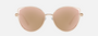 Bvlgari BV6168 20144Z cat-eye sunglasses for women in semi-rimless metal, with pink gold frame, and rose gold lenses. 57mm in lens size, 17mm in bridge size, and 140mm in temple length.