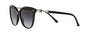 Bvlgari BV8235 501/8G cat-eye sunglasses for women in full rim plastic, with black frame, and gradient grey lenses. 55mm in lens size, 17mm in bridge size, and 140mm in temple length.