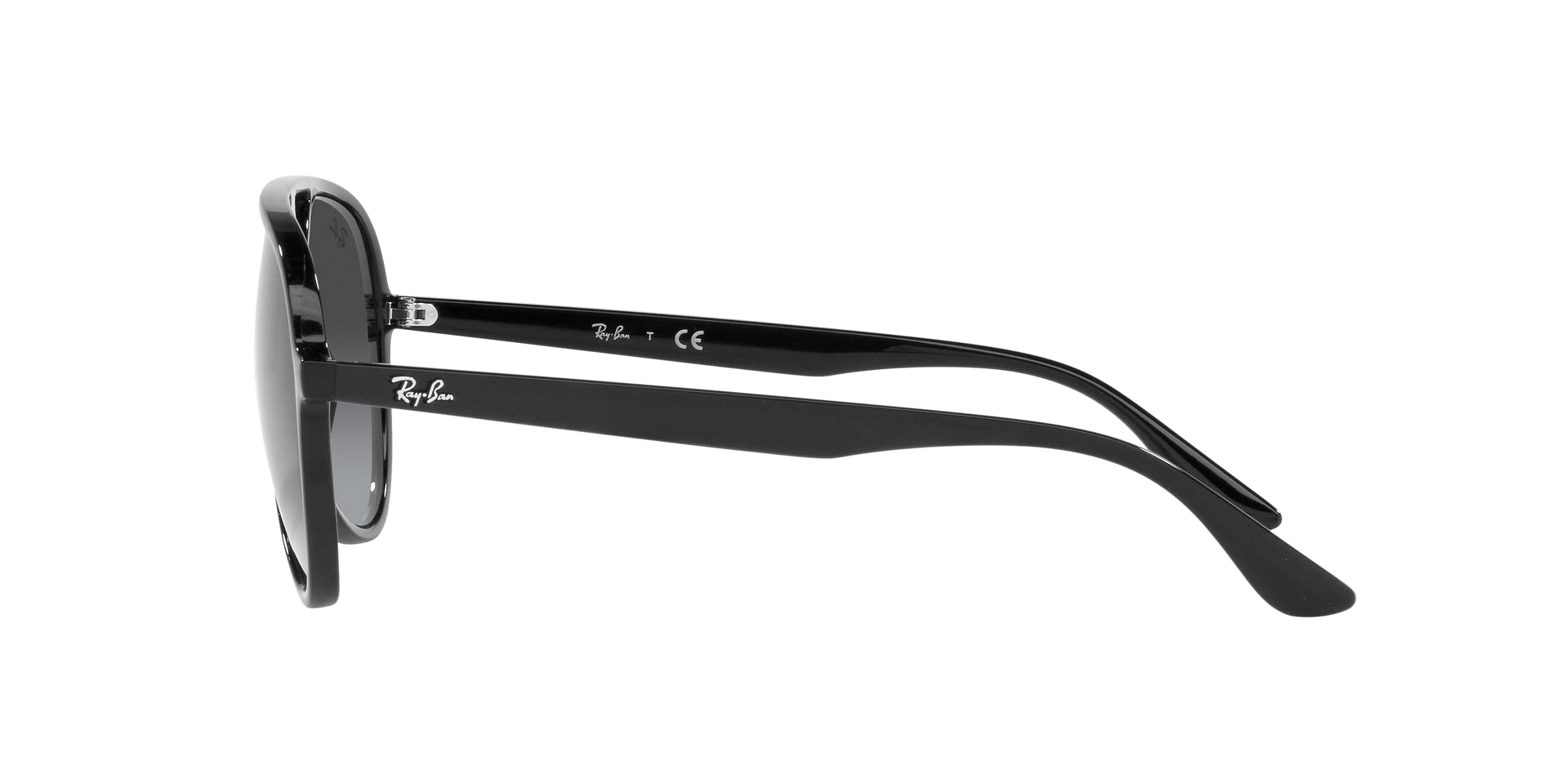 Ray-Ban RB4376 601/8G pilot sunglasses for unisex in full rim plastic, with black frame, and grey gradient lenses. 57mm in lens size, 16mm in bridge size, and 145mm in temple length.