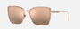 Bvlgari BV6176 20140W square sunglasses for women in full rim metal, with pink gold frame, and rose gold lenses. 55mm in lens size, 17mm in bridge size, and 140mm in temple length.