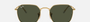 Ray-Ban Jim RB3694 001/31 hexagonal sunglasses for unisex in full rim metal, with gold frame, and green lenses. 55mm in lens size, 20mm in bridge size, and 145mm in temple length.