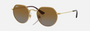 Ray-Ban Junior Jack Kids RJ9565S 223/T5 irregular sunglasses for kids in full rim metal, with polished arista gold frame, and brown polarized lenses. 47mm in lens size, 19mm in bridge size, and 130mm in temple length.