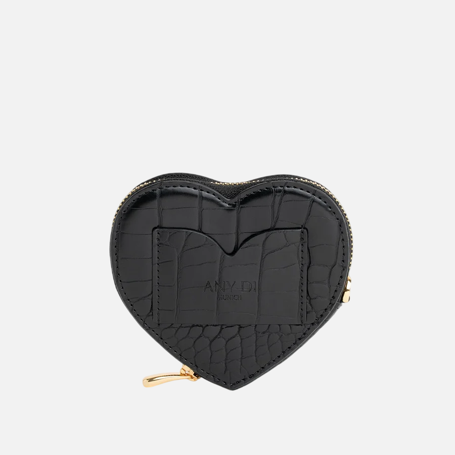 Any Di Heart Pocket Croco Black