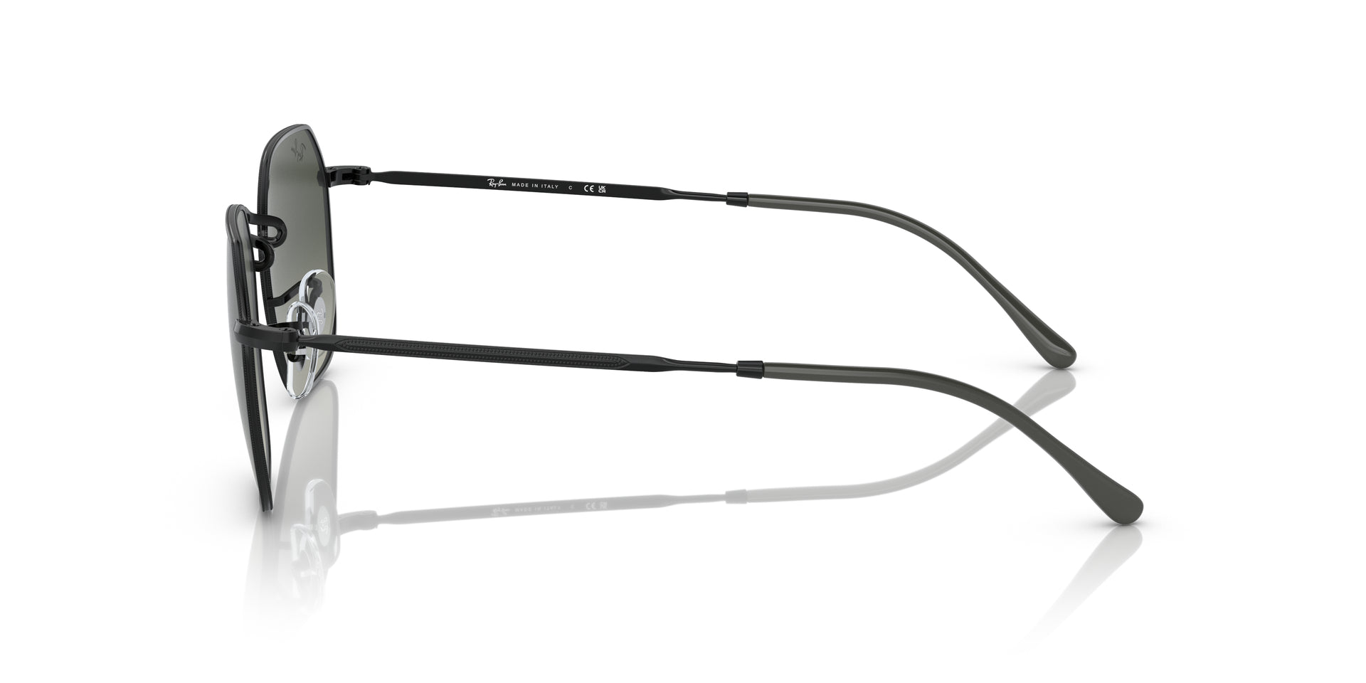 Ray-Ban Jim RB3694 002/71 hexagonal sunglasses for unisex in full rim metal, with black frame, and grey lenses. 55mm in lens size, 20mm in bridge size, and 145mm in temple length.