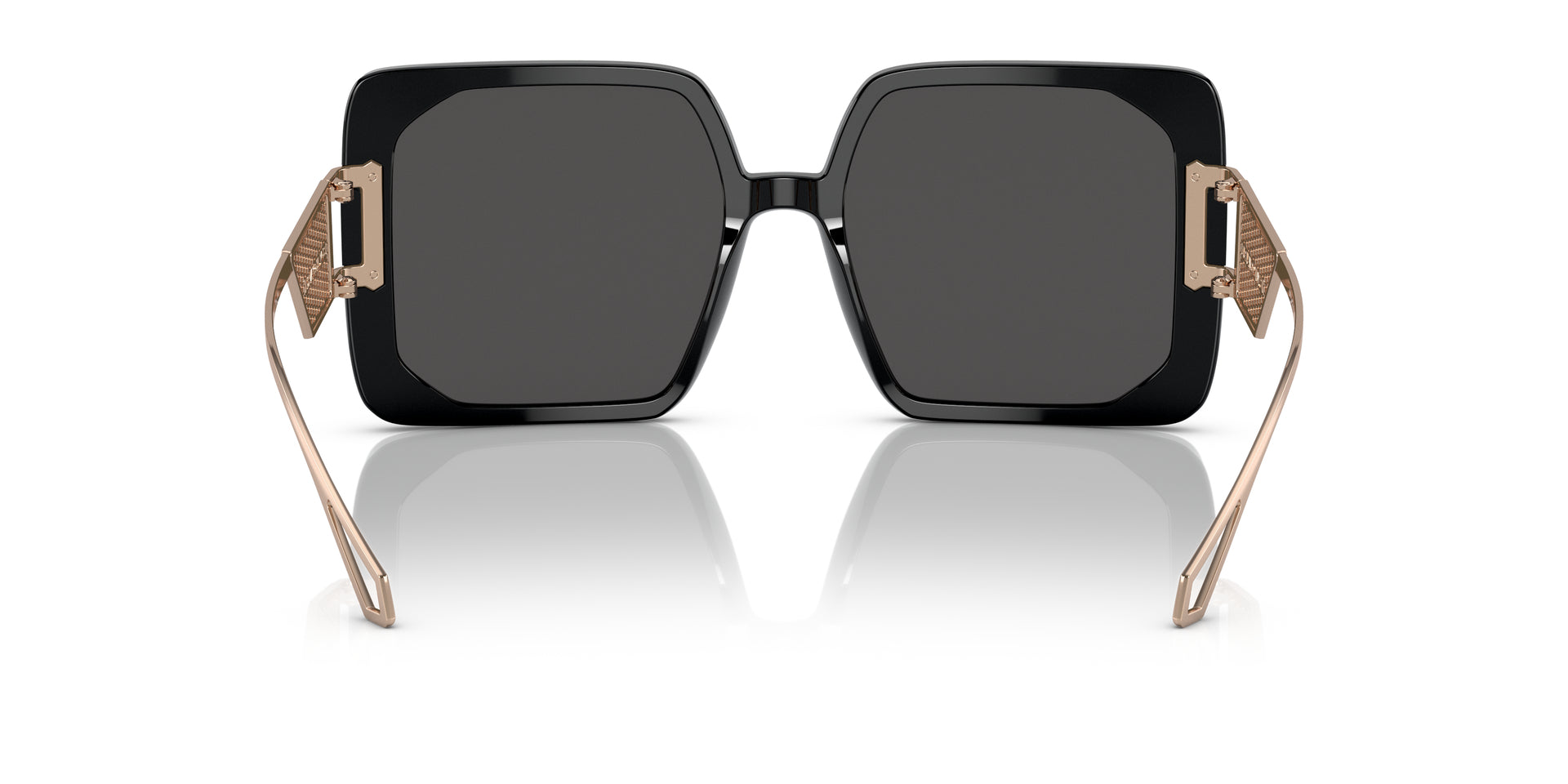 Bvlgari BV8254 501/87 square sunglasses for women in full rim plastic, with black frame, and dark grey lenses. 55mm in lens size, 18mm in bridge size, and 140mm in temple length.