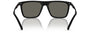 Bvlgari BV7039 5313R5 square sunglasses for men in full rim plastic, with matte black frame, and grey lenses. 56mm in lens size, 19mm in bridge size, and 145mm in temple length.