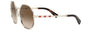Bvlgari BV6144KB 204113 oversized sunglasses for women in semi-rimless metal, with pale gold plated frame, and gradient brown lenses. 55mm in lens size, 17mm in bridge size, and 140mm in temple length.