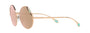 Bvlgari BV6159 20144Z round sunglasses for women in full rim metal, with gold frame, and rose gold lenses. 54mm in lens size, 20mm in bridge size, and 140mm in temple length.