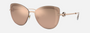 Bvlgari BV6182B 20140W butterfly sunglasses for women in semi-rimless metal, with pink gold frame, and rose gold lenses. 60mm in lens size, 15mm in bridge size, and 140mm in temple length.
