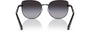 Bvlgari BV6184B 20238G cat-eye sunglasses for women in full rim metal, with black frame, and grey gradient lenses. 56mm in lens size, 17mm in bridge size, and 140mm in temple length.