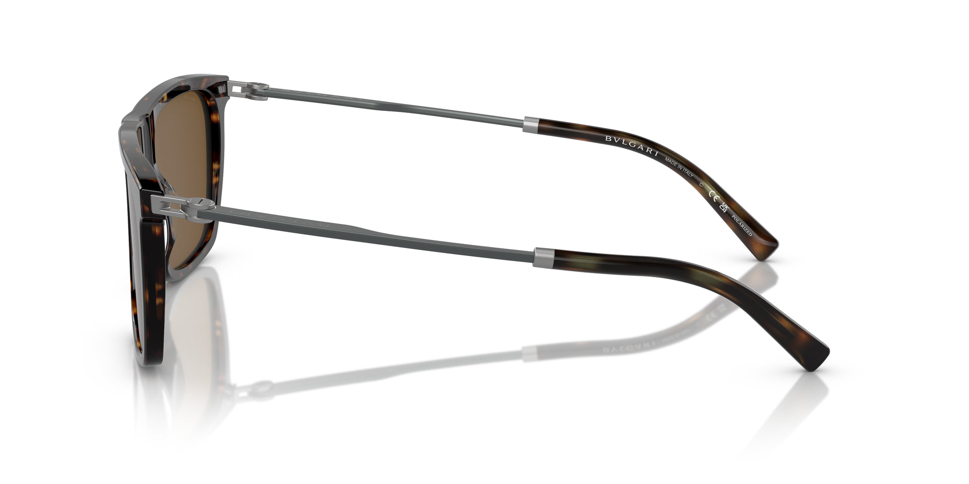 Bvlgari BV7039 504/AN square sunglasses for men in full rim plastic, with havana frame, and brown lenses. 56mm in lens size, 19mm in bridge size, and 145mm in temple length.