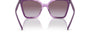 Bvlgari BV8253 55088H butterfly sunglasses for women in full rim plastic, with amethyst opal gradient striped frame, and violet gradient lenses. 56mm in lens size, 17mm in bridge size, and 145mm in temple length.
