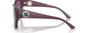 Bvlgari BV8260 55148H square sunglasses for women in full rim plastic, with transparent amethyst frame, and violet gradient lenses. 57mm in lens size, 17mm in bridge size, and 140mm in temple length.