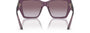 Bvlgari BV8260 55148H square sunglasses for women in full rim plastic, with transparent amethyst frame, and violet gradient lenses. 57mm in lens size, 17mm in bridge size, and 140mm in temple length.