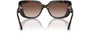 Bvlgari BV8261 504/13 rectangular sunglasses for women in full rim plastic, with havana frame, and brown gradient lenses. 55mm in lens size, 17mm in bridge size, and 140mm in temple length.