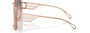 Bvlgari BV8254 55213B square sunglasses for women in full rim plastic, with opal pink frame, and pink gradient grey lenses. 55mm in lens size, 18mm in bridge size, and 140mm in temple length.