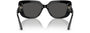 Bvlgari BV8261 501/87 rectangular sunglasses for women in full rim plastic, with black frame, and dark grey lenses. 55mm in lens size, 17mm in bridge size, and 140mm in temple length.
