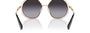 Bvlgari BV6144KB 20568G oversized sunglasses for women in semi-rimless metal, with black/pink gold plated frame, and grey gradient lenses. 55mm in lens size, 17mm in bridge size, and 140mm in temple length.