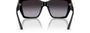 Bvlgari BV8260 501/8G square sunglasses for women in full rim plastic, with black frame, and grey gradient lenses. 57mm in lens size, 17mm in bridge size, and 140mm in temple length.