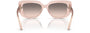 Bvlgari BV8261 55273B rectangular sunglasses for women in full rim plastic, with transparent pink frame, and pink gradient grey lenses. 55mm in lens size, 17mm in bridge size, and 140mm in temple length.