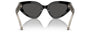 Bvlgari BV8256 501/87 cat-eye sunglasses for women in full rim plastic, with black frame, and dark grey lenses. 53mm in lens size, 21mm in bridge size, and 145mm in temple length.