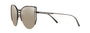 Bvlgari BV6170 20660V butterfly sunglasses for women in semi-rimless metal, with black frame, and white gold lenses. 55mm in lens size, 17mm in bridge size, and 140mm in temple length.