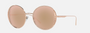 Bvlgari BV6169 20140W round sunglasses for women in full rim metal, with pink gold frame, and rose gold lenses. 53mm in lens size, 20mm in bridge size, and 140mm in temple length.