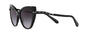 Bvlgari BV8236B 54128G cat-eye sunglasses for women in full rim plastic, with bvlgari black mamba frame, and grey gradient lenses. 55mm in lens size, 17mm in bridge size, and 140mm in temple length.