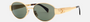 Celine Triomphe Metal 01 CL40235U 30N oval sunglasses for women in full rim metal, with gold frame, and green lenses. 54mm in lens size, 18mm in bridge size, and 135mm in temple length.