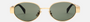Celine Triomphe Metal 01 CL40235U 30N oval sunglasses for women in full rim metal, with gold frame, and green lenses. 54mm in lens size, 18mm in bridge size, and 135mm in temple length.