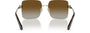 Bvlgari BV6180KB 278/T5 square sunglasses for women in full rim metal, with pale gold plated frame, and brown gradient lenses. 57mm in lens size, 17mm in bridge size, and 140mm in temple length.