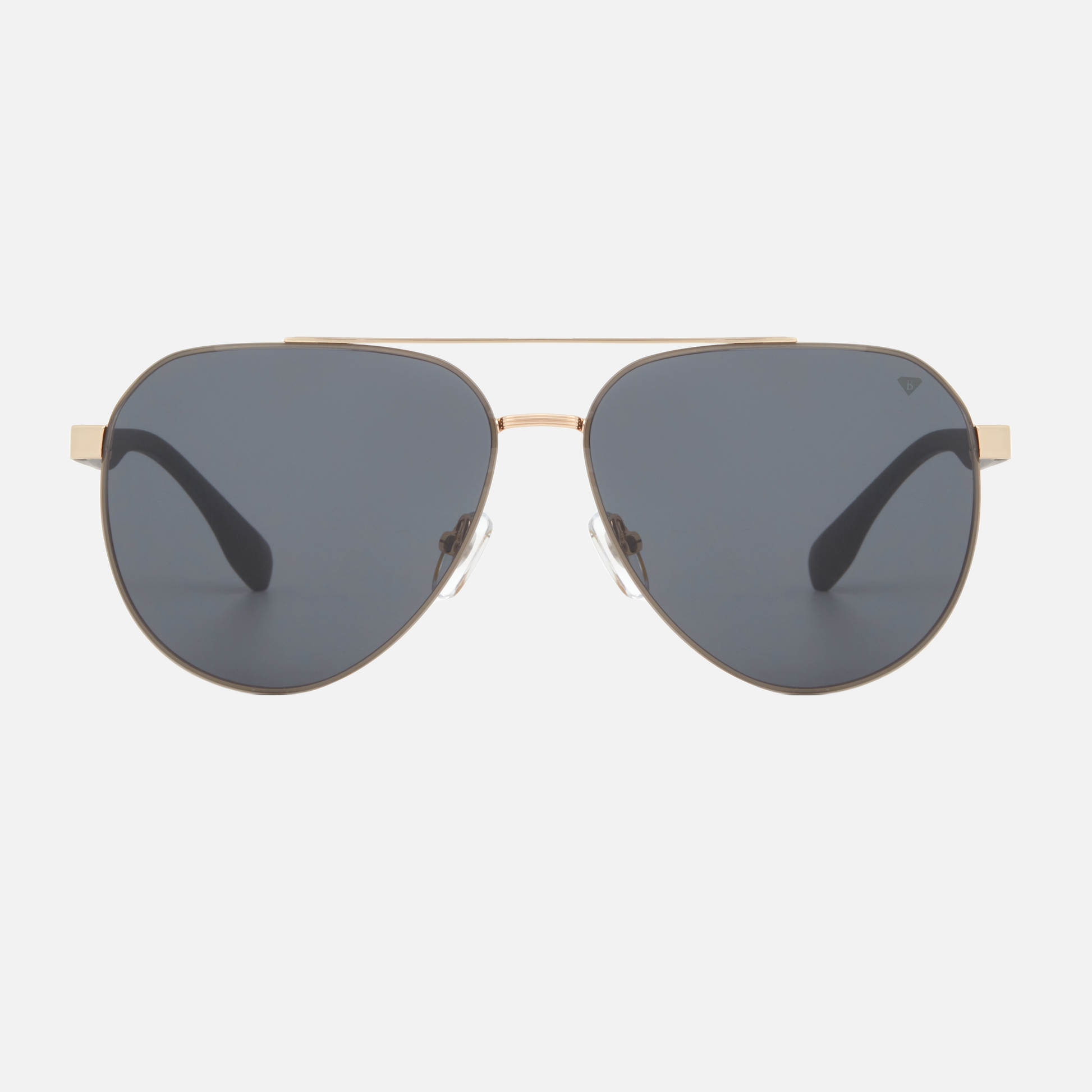 Blancia Milano BC 1320 C1 pilot sunglasses for men in full rim metal, with gold frame, and grey lenses. 60mm in lens size, 13mm in bridge size, and 147mm in temple length.