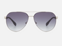 Blancia Milano BC 1320 C3 pilot sunglasses for men in full rim metal, with silver frame, and gradient grey lenses. 60mm in lens size, 13mm in bridge size, and 147mm in temple length.