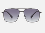 Blancia Milano BC 1308 C3 pilot sunglasses for men in full rim metal, with black frame, and gradient grey lenses. 59mm in lens size, 15mm in bridge size, and 150mm in temple length.