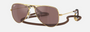 Ray-Ban Junior Aviator Kids RJ9506S 223/6G pilot sunglasses for kids in full rim metal, with polished arista gold frame, and brown mirror silver lenses. 52mm in lens size, 14mm in bridge size, and 125mm in temple length.