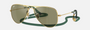 Ray-Ban Junior Aviator Kids RJ9506S 223/6R pilot sunglasses for kids in full rim metal, with polished arista gold frame, and green mirror lenses. 52mm in lens size, 14mm in bridge size, and 125mm in temple length.