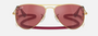 Ray-Ban Junior Aviator Kids RJ9506S 223/B5 pilot sunglasses for kids in full rim metal, with polished arista gold
  frame, and red hiper 8 mirror lenses. 52mm in lens size, 14mm in bridge size, and 125mm in temple length.