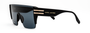 Marc Jacobs Marc 712/S 807/IR mask sunglasses for men in rimless plastic, with black frame, and solid dark grey lenses. 99mm in lens size, 1mm in bridge size, and 145mm in temple length.